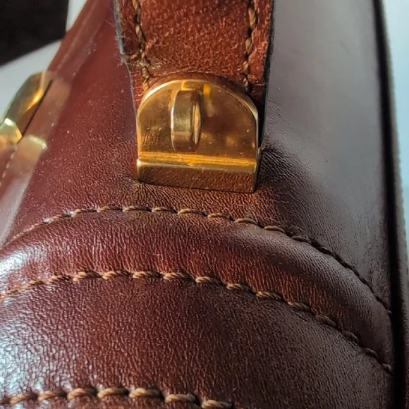 Bally Vintage Chestnut Brown Leather Top-Handle Satchel 1970's - Picture 13 of 14